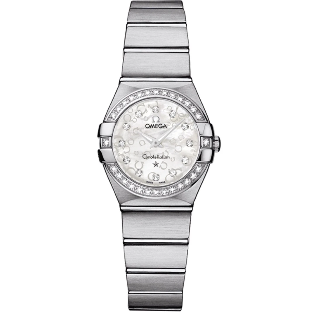 99新 Omega/欧米茄 星座系列/全原装/外圈钻/24mm/白贝母盘/