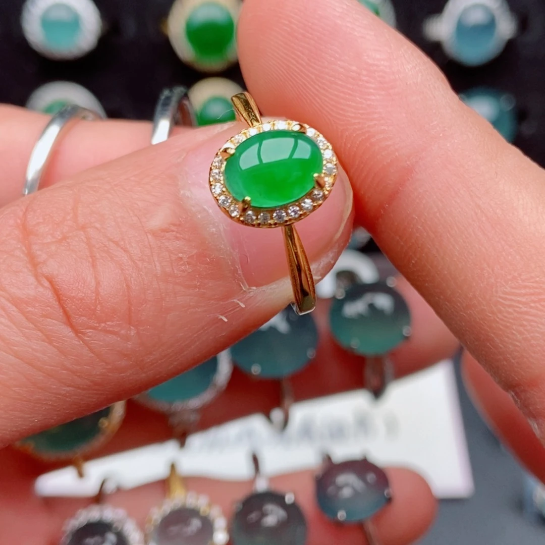 翡翠戒指银S925镶嵌865788578