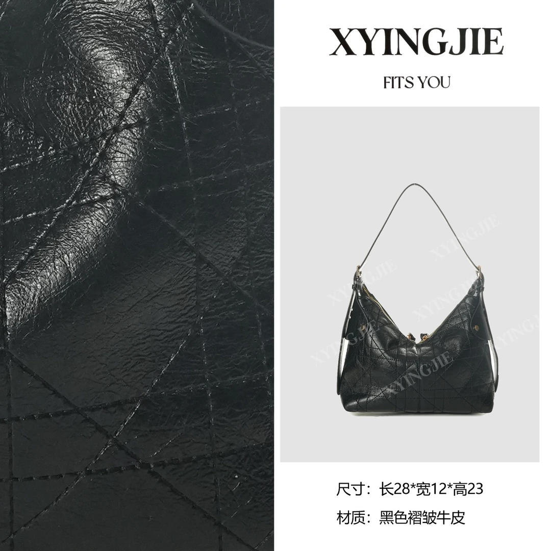 XYINGJIE· 原创设计 真皮高定手提单肩包 BV3388-1-黑色