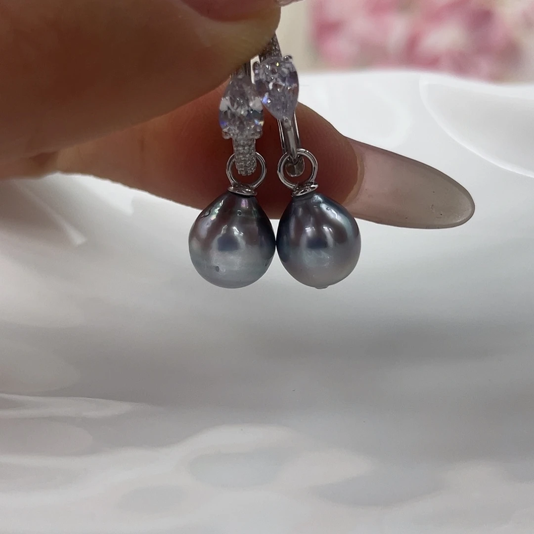 耳饰海水珍珠银S925镶嵌