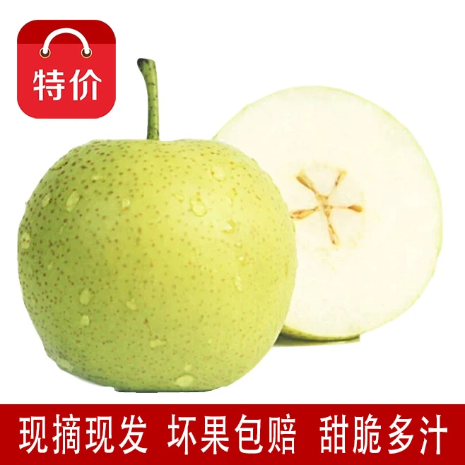 新鲜现摘青皮梨酥脆多汁皮薄无渣香甜可口原产地直发