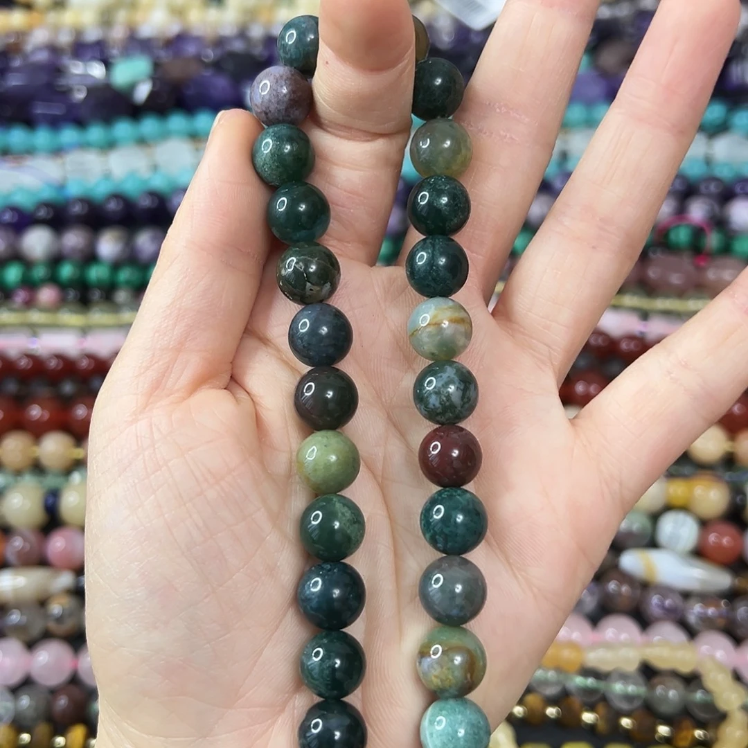 玛瑙/玉髓合金珠宝半成品 卡10水草玛瑙一条