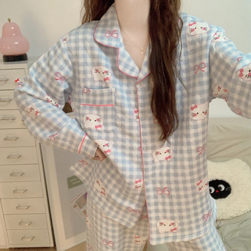【空气棉夹层】Hellokitty加厚睡衣女士春秋冬季2025新款家居服套装