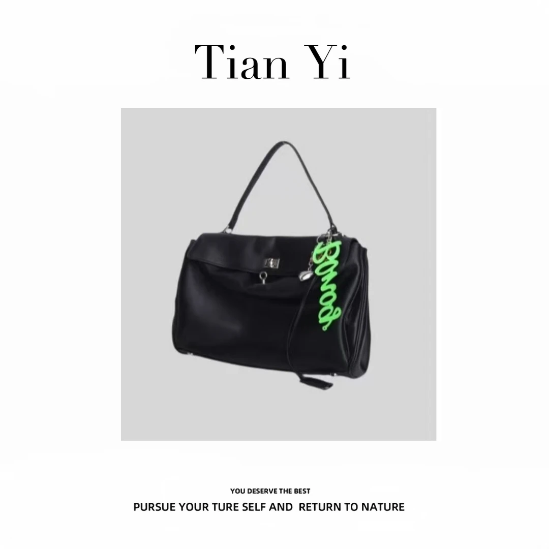 【Tian Yi渠道货】-2025新款轻奢单肩手提斜跨包  黑色