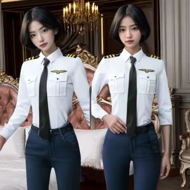 军鼓队夏装短袖乐队服装物业管理员保安工作服空姐空少机长服t恤