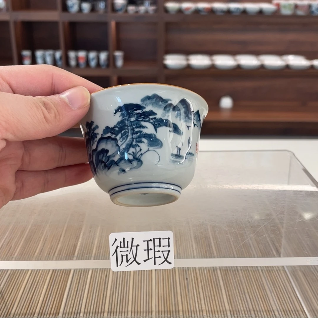 釉下手绘茶具微瑕