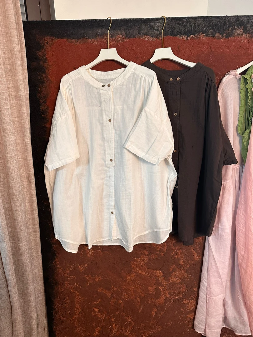 日式长袖新中式宽松型森系衬衫外套港风衬衫胸围140衣长75