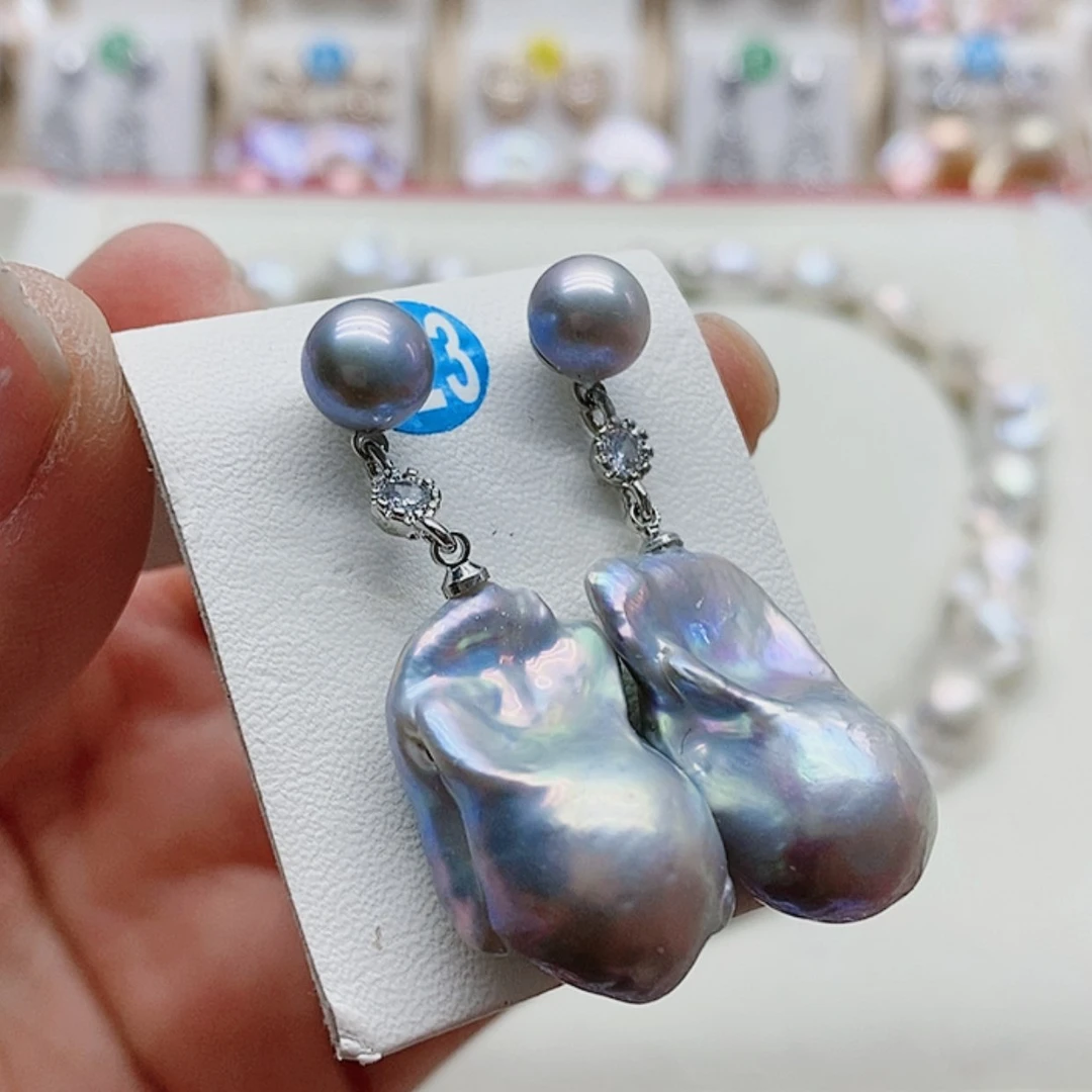 【闪购商品】淡水珍珠耳饰银S925镶嵌