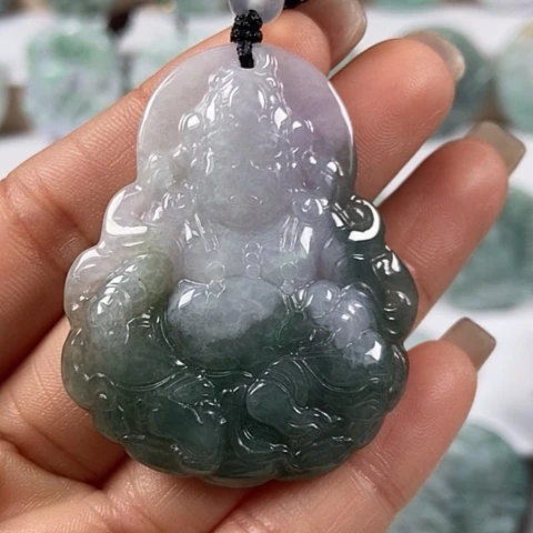 翡翠颈饰未镶嵌黄财神爷福利