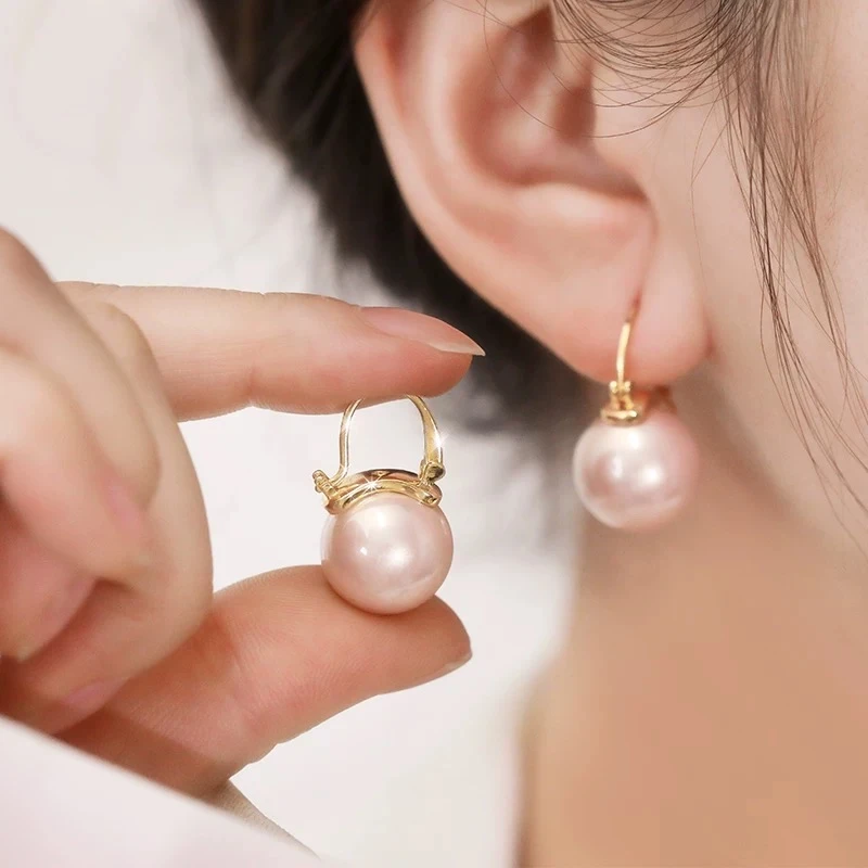 铜合金耳饰 耳饰耳钉耳环女S925纯银耳扣耳饰珍珠百搭耳环高级感