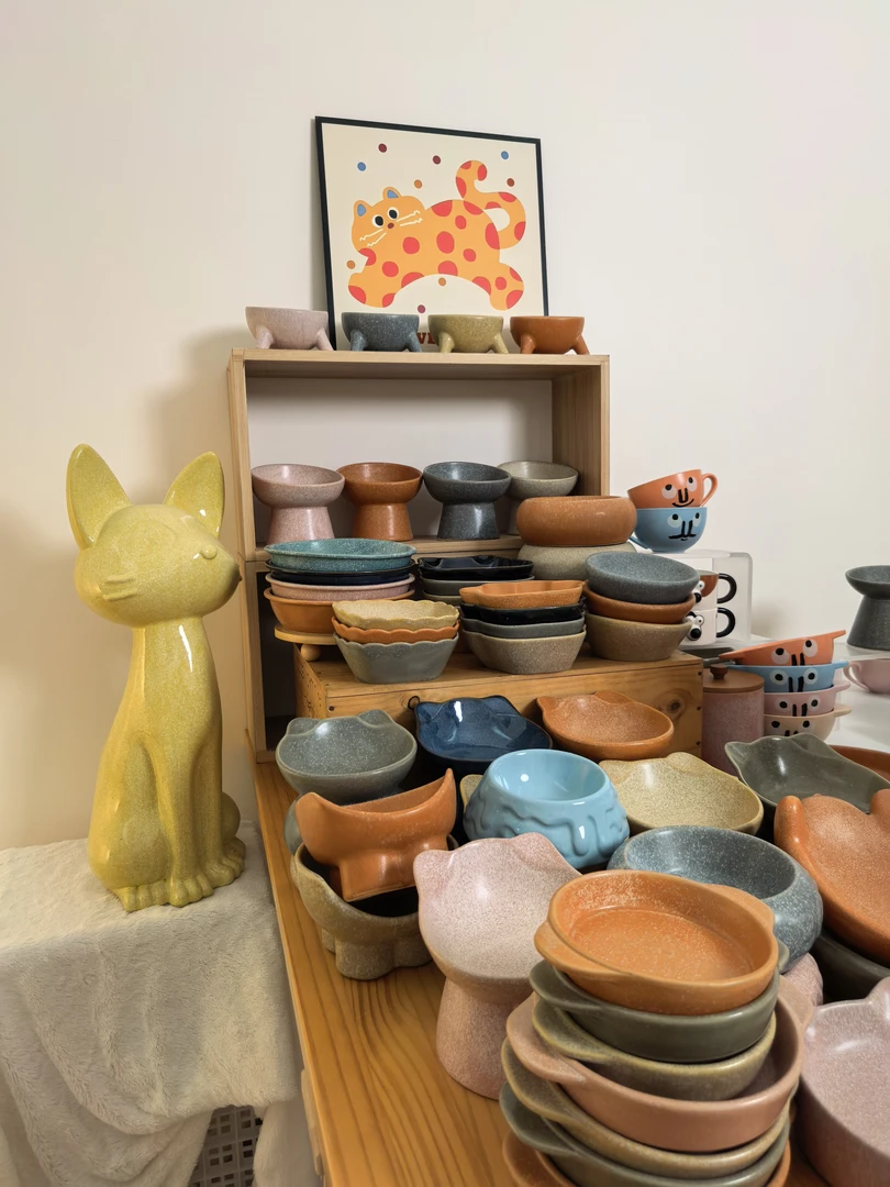 AAAAA外贸出口尾单宠物碗高温窑变釉下彩直播间陶瓷微瑕介意NO拍