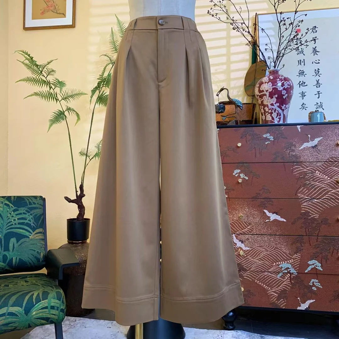 知羽.香云 春夏新品专柜品质时尚大气百搭八分阔腿裤ZY5013