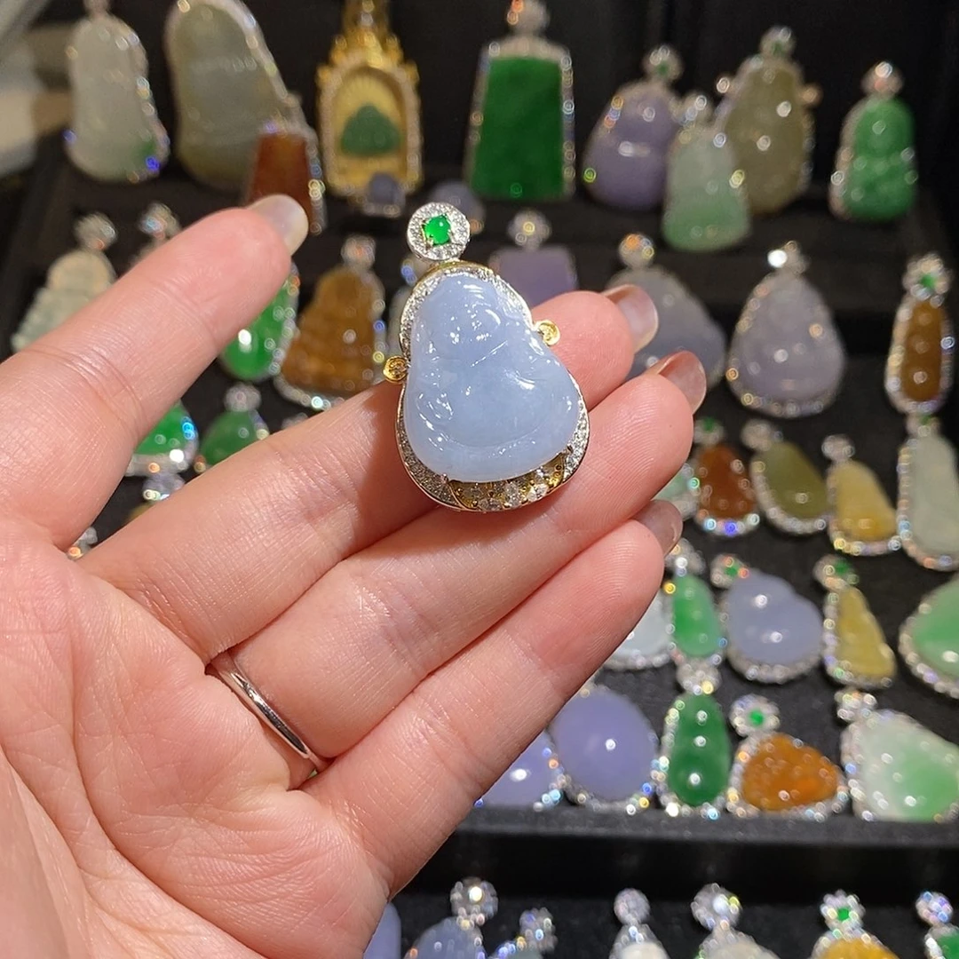 颈饰银S925镶嵌翡翠天然翡翠