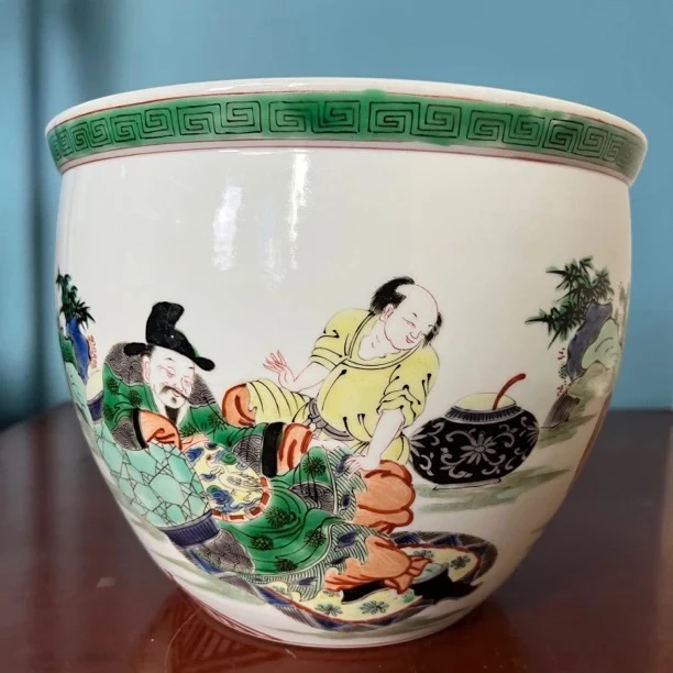 1142 清康熙 五彩人物故事卷缸