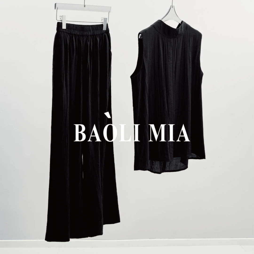 【周姐私服】无袖衬衫阔腿裤套装显瘦两件套女