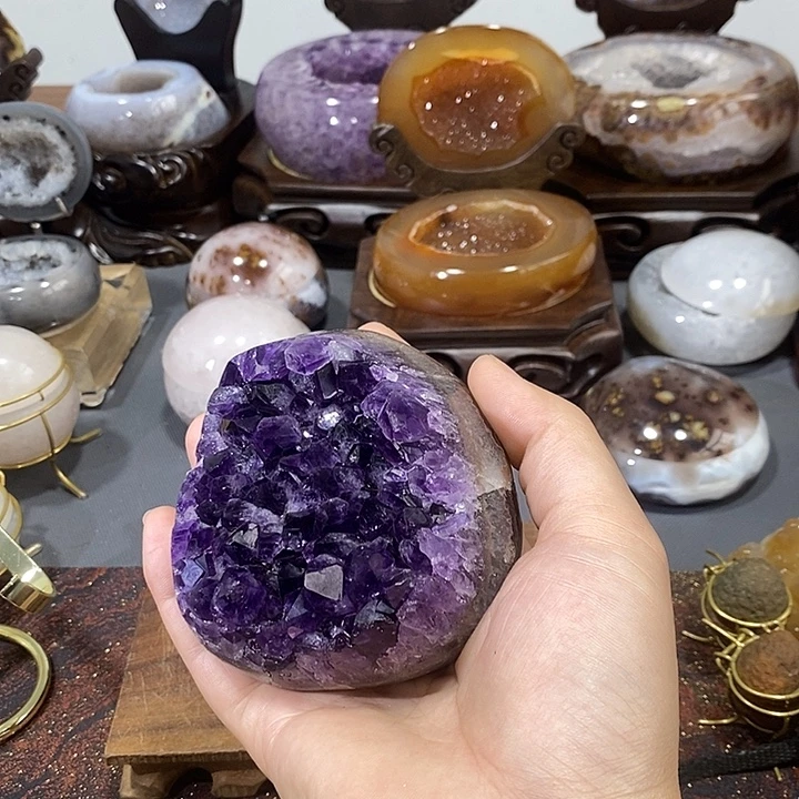 水晶未镶嵌摆件紫晶