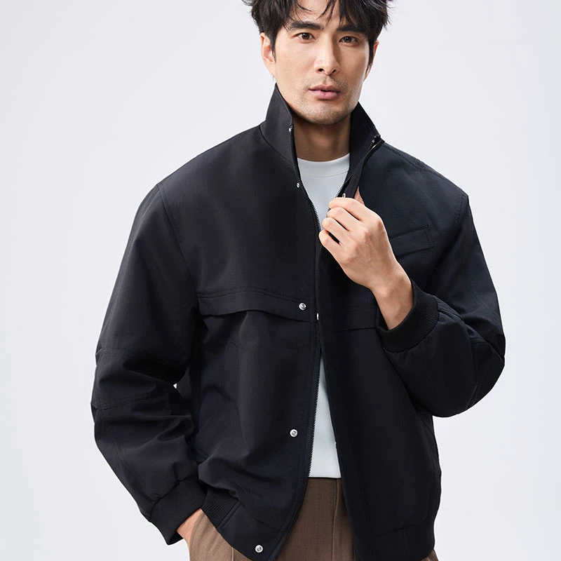 高级感立领夹克外套男款爆款2025新款春秋时尚百搭潮流男士上衣