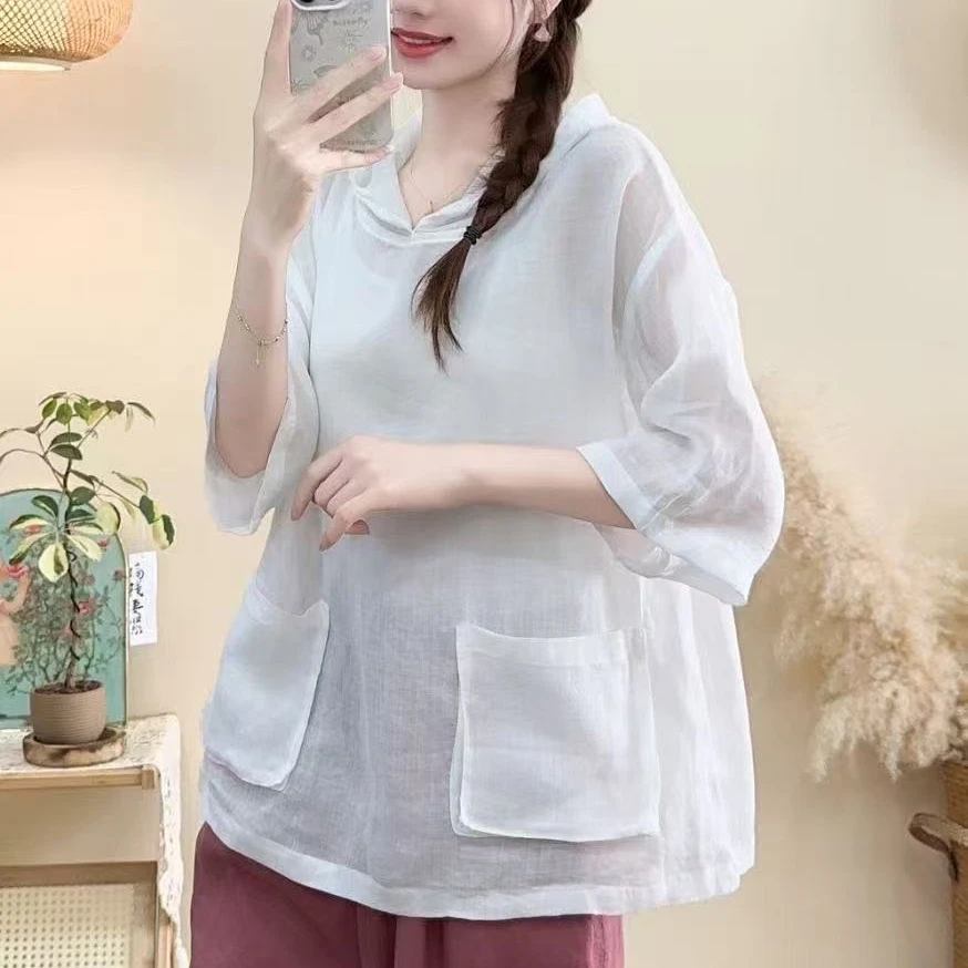 2345苎麻42支大兜子帽衫(胸围122～衣长61左右)