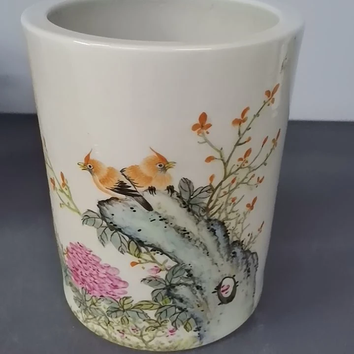 壶大*风花鸟笔筒一只