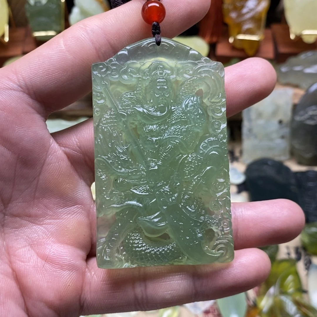 未镶嵌岫玉关公吊坠?***?