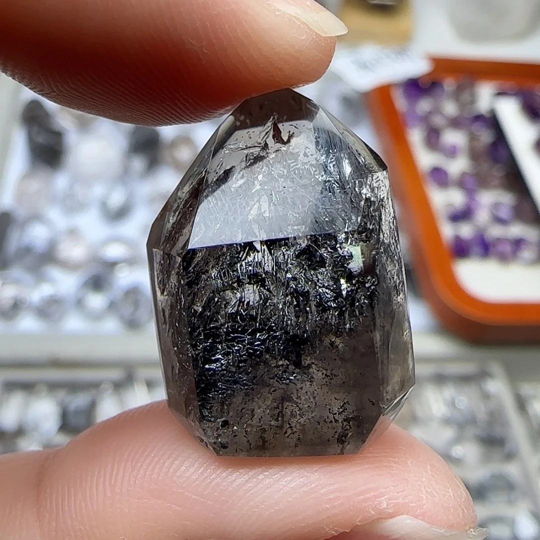 珠宝半成品水晶未镶嵌闪灵小山随形