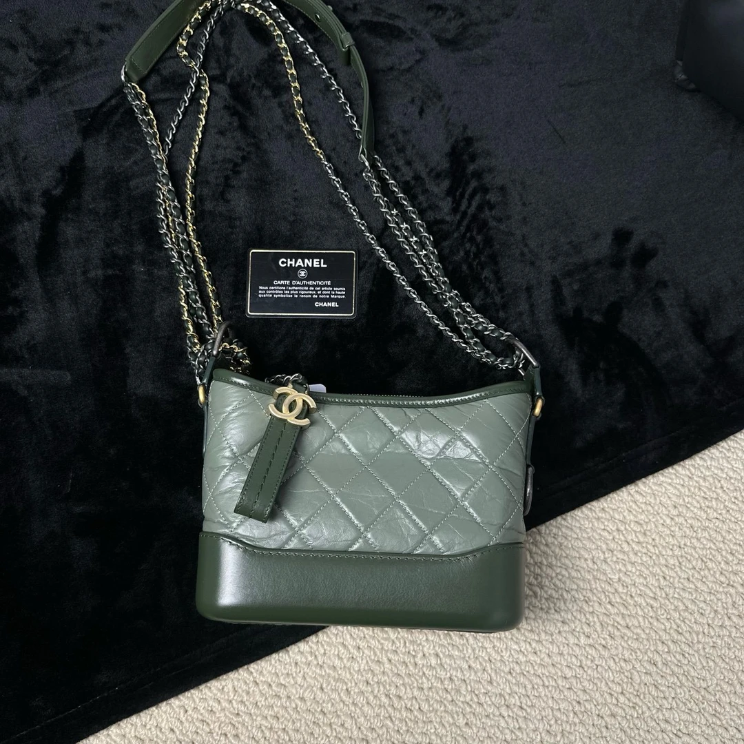 99新 Chanel/香奈儿  JM抹茶绿牛皮小号流浪24开单肩包
