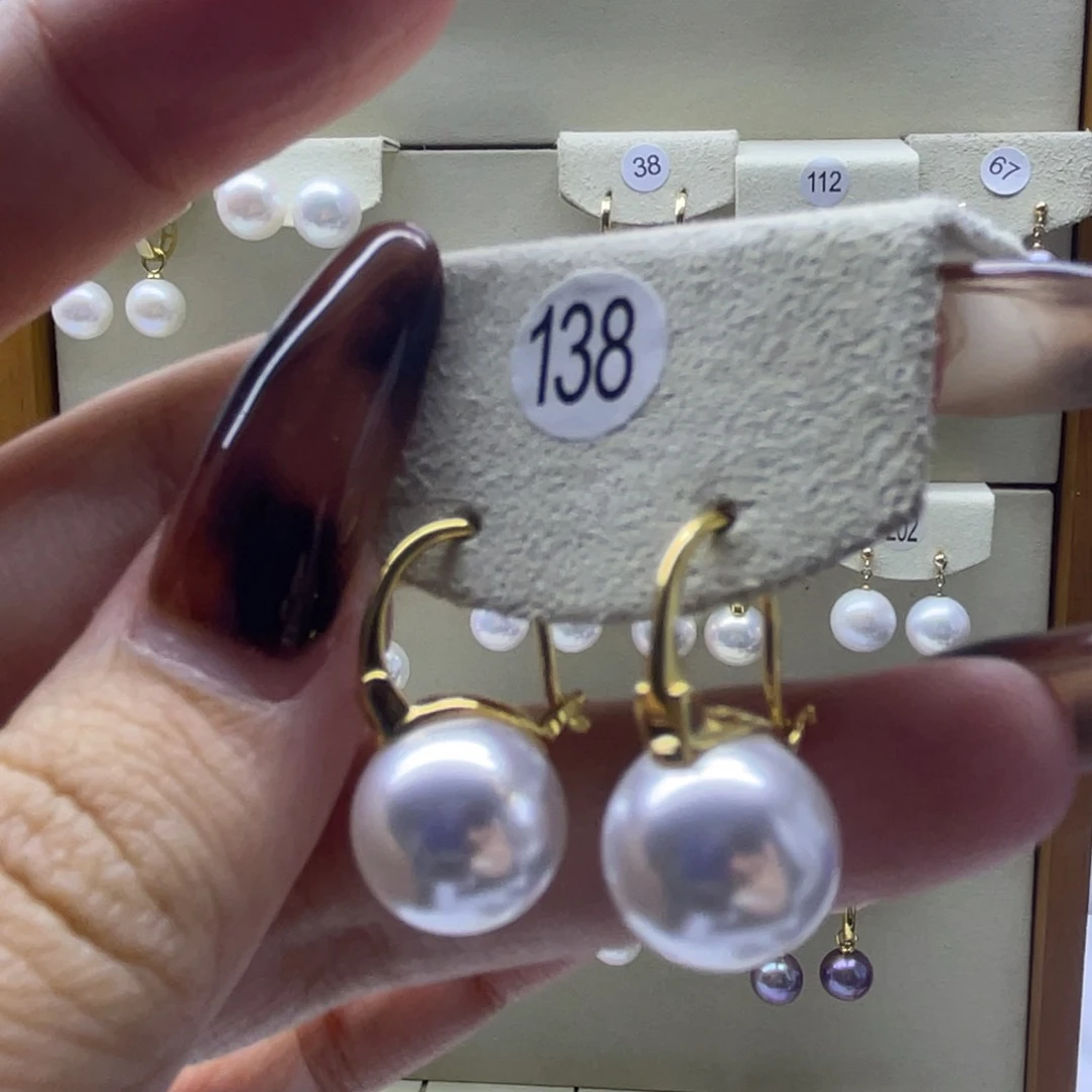 淡水珍珠耳饰银S925镶嵌