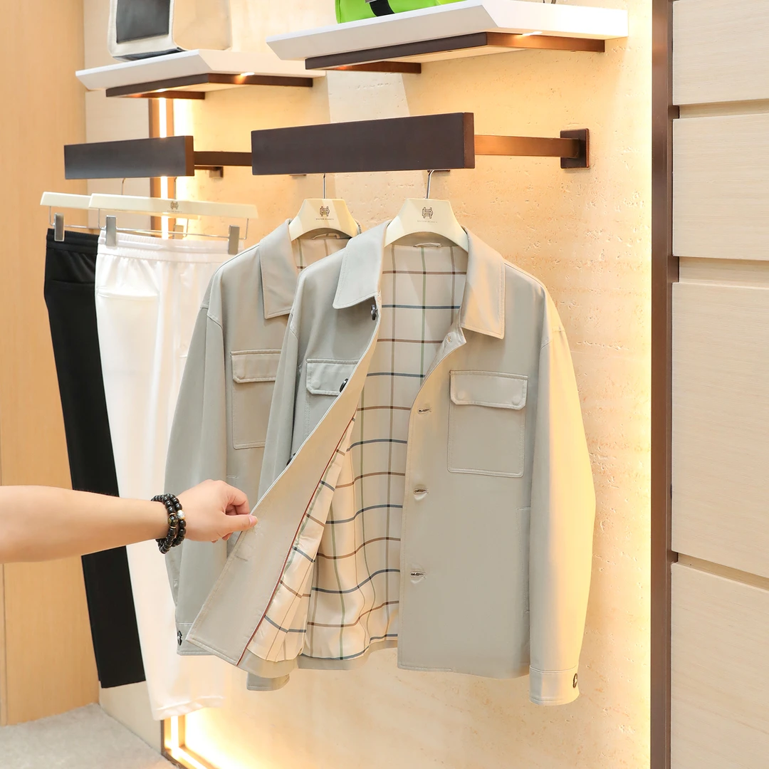 意式奢华2025秋季新款高端老钱风衬衫式翻领夹克外套男1314