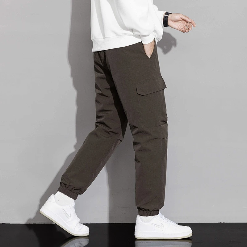 三防羽绒裤裤子男青年时尚休闲保暖加厚运动休闲裤2024冬季新款