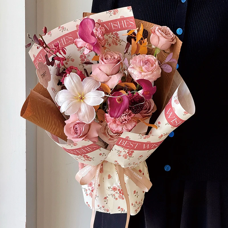 【喜花艺】时尚花艺快乐女神纸鲜花花艺包装纸印花鲜花花艺资材