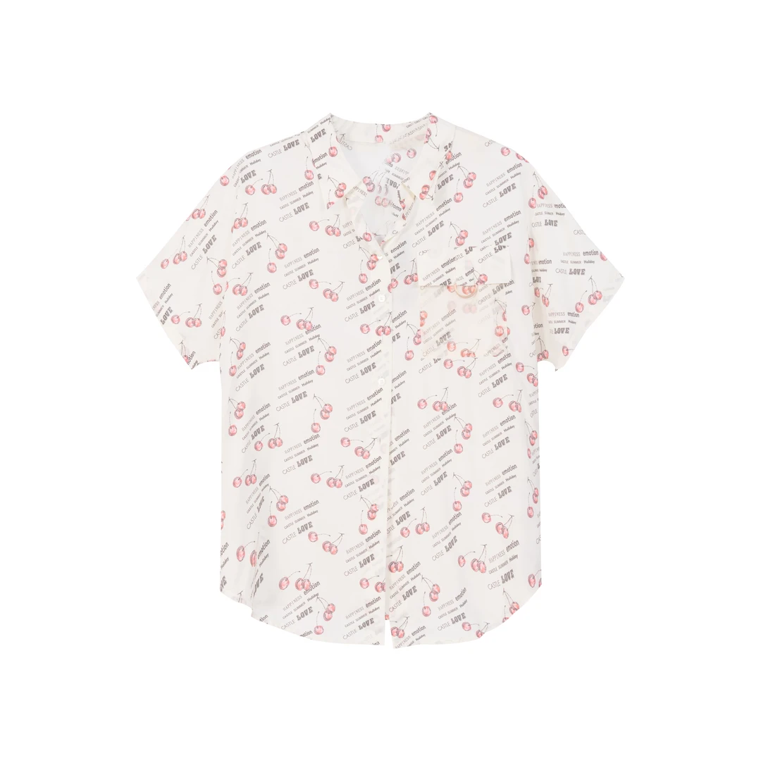 【籽言严选】夏季防晒短袖碎花不起球衬衫休闲CH0122322624Y