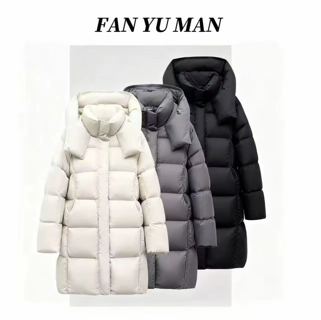 （零下30度极寒泡芙）2025云朵羽绒服女加厚连帽中长款外套