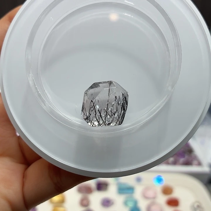 珠宝半成品未镶嵌水晶黑发随型打孔定制不退换