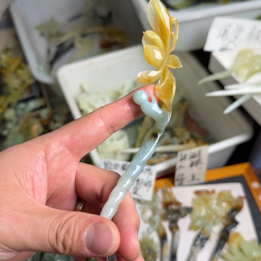 未镶嵌蛇纹石玉发饰