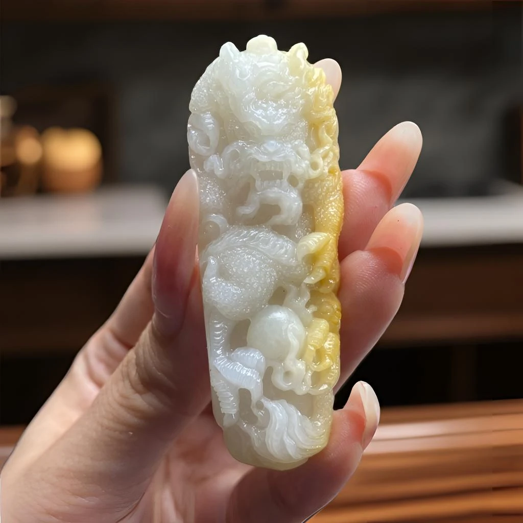 定制翡翠 黄翡龙柱 辈辈富 毛货买断 尺寸68*25*12.9mm