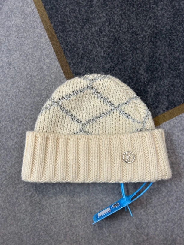 95新 LouisVuitton/路易威登 lv路易威登奶白色帽子95新
