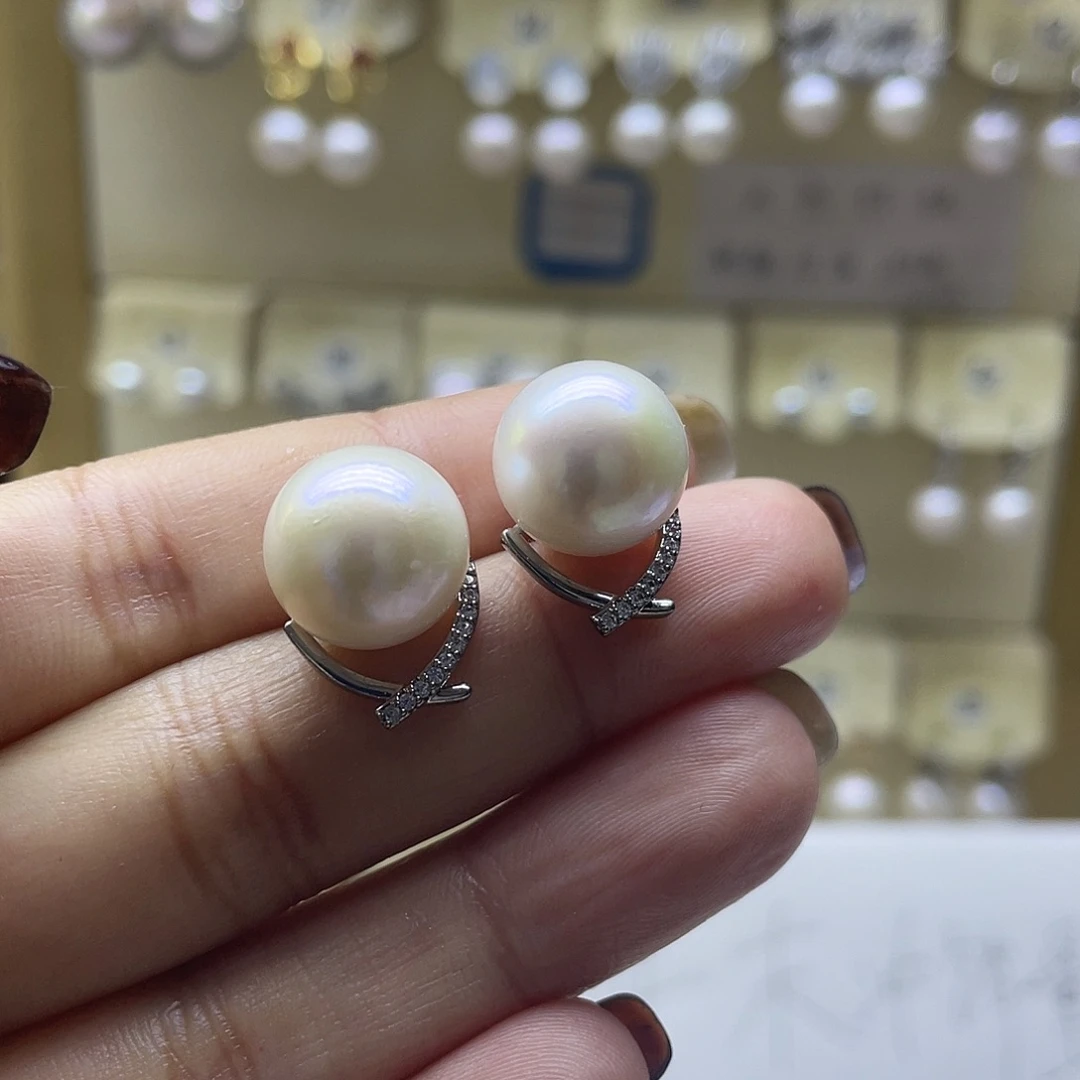 耳饰淡水珍珠银S925镶嵌