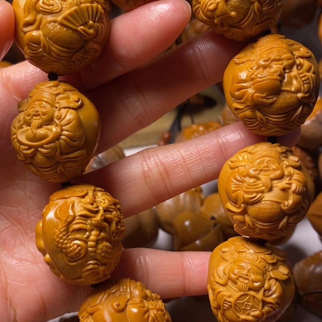 承***色手串/手链橄榄核九龙大财神