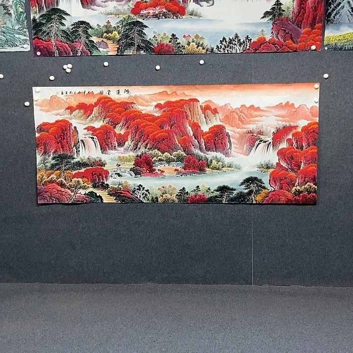 国画小八尺山水一副