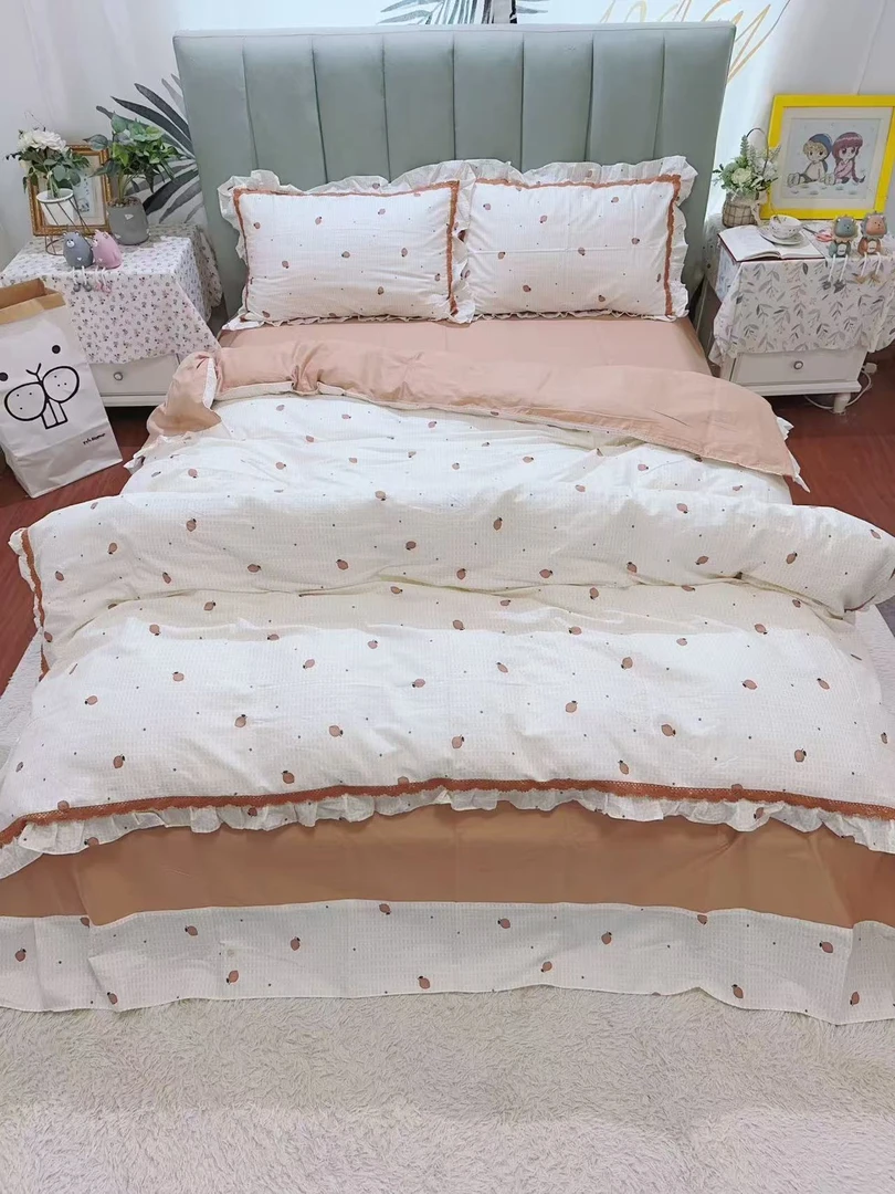 宽幅韩版花边标准四件套