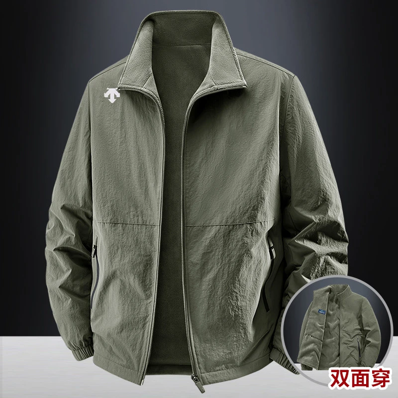 奥特莱斯撤柜冬季立领男士秋季透气工装冬装夹克上衣摇粒绒外套