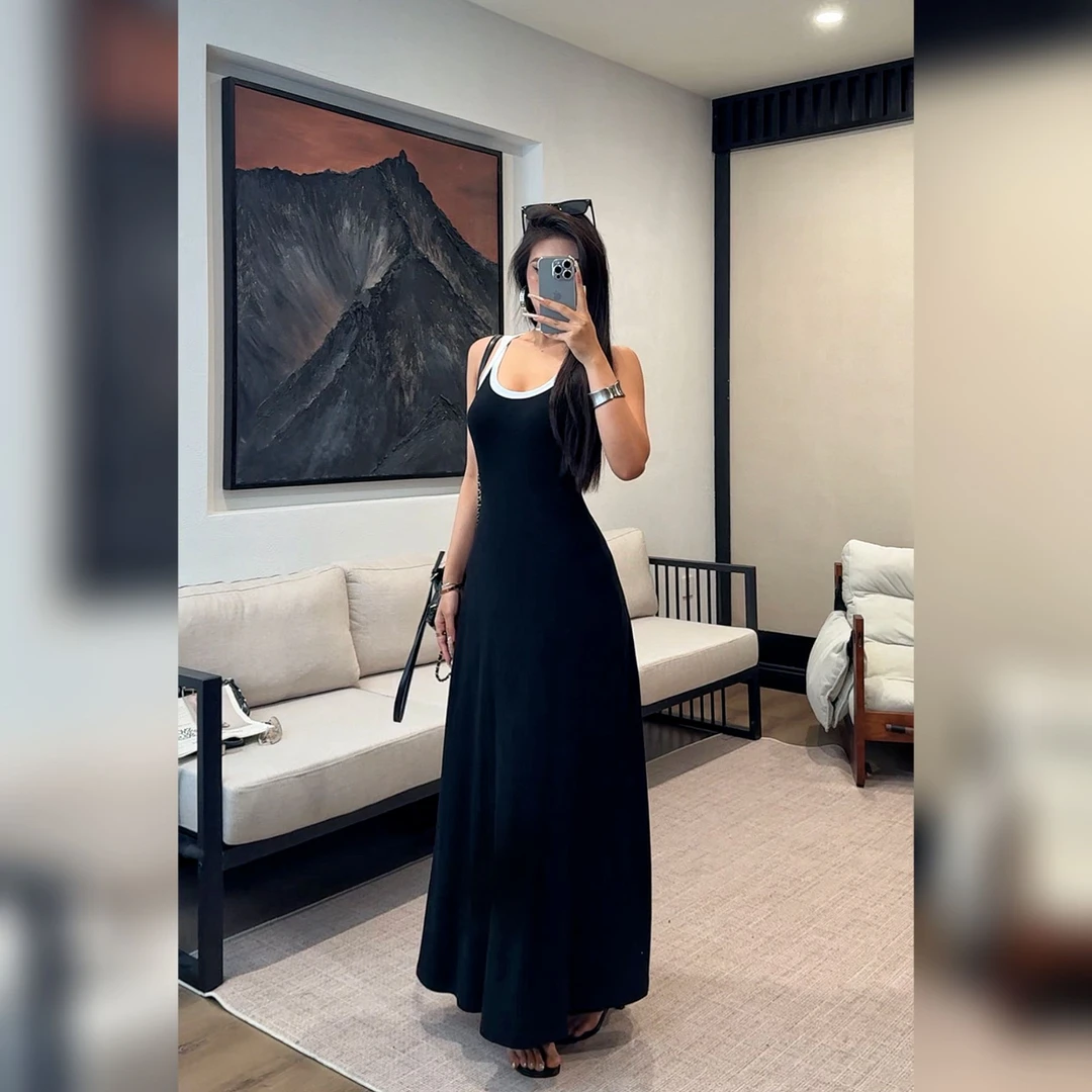 【蜜蜜家】回忆收容所 欧美辣妹性感带固定胸垫连衣裙长裙 ZA013