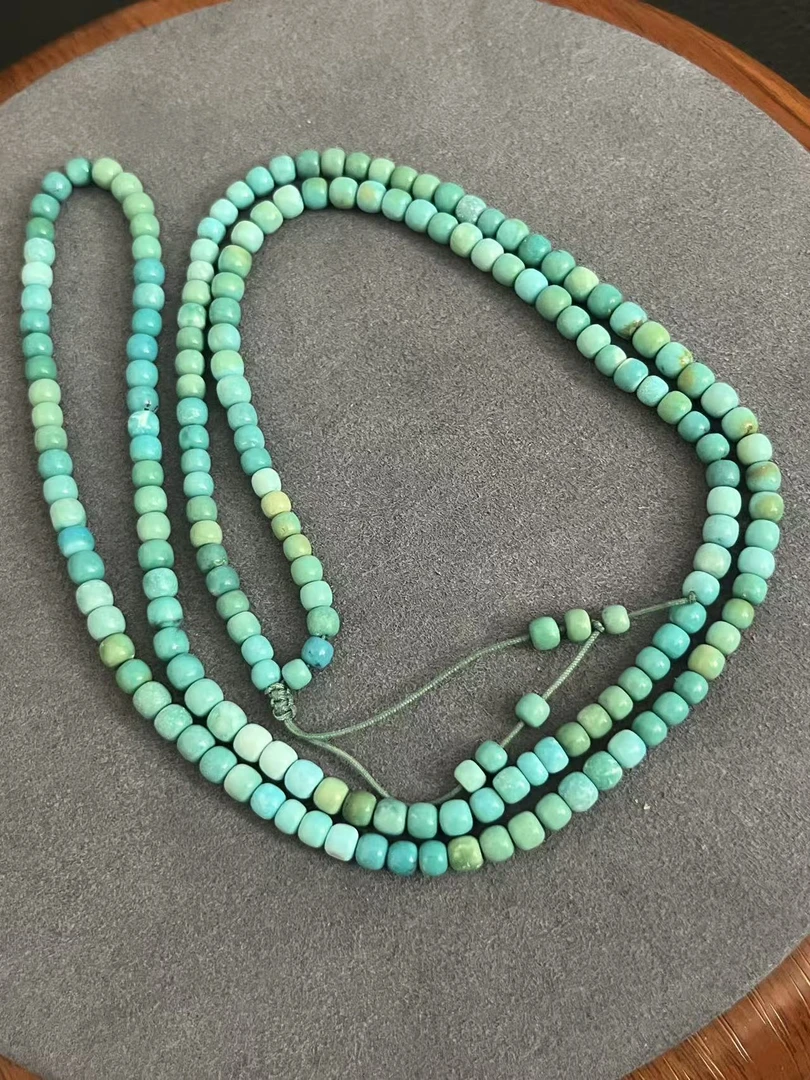 湖北天然原矿绿松石老型项链