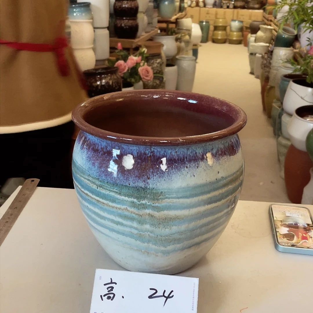 紫砂花盆高度24口径25