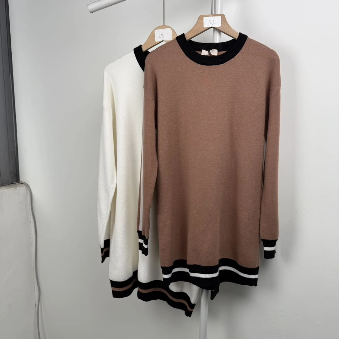 1134休闲毛衣时尚百搭上衣简约纯色舒适针织秋季女士潮流秋冬气质