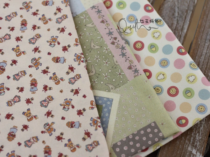 韩国产平纹印花布 宽幅110cm 拼布包包适用 半码（110X45cm 起售）