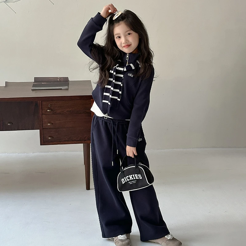 女童秋季套装2025新款儿童洋气女大童休闲运动春秋款洋气两件套潮