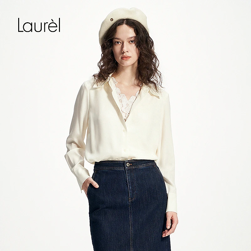 Laurel25春新款欧根纱宽松衬衫女LWD361C00500