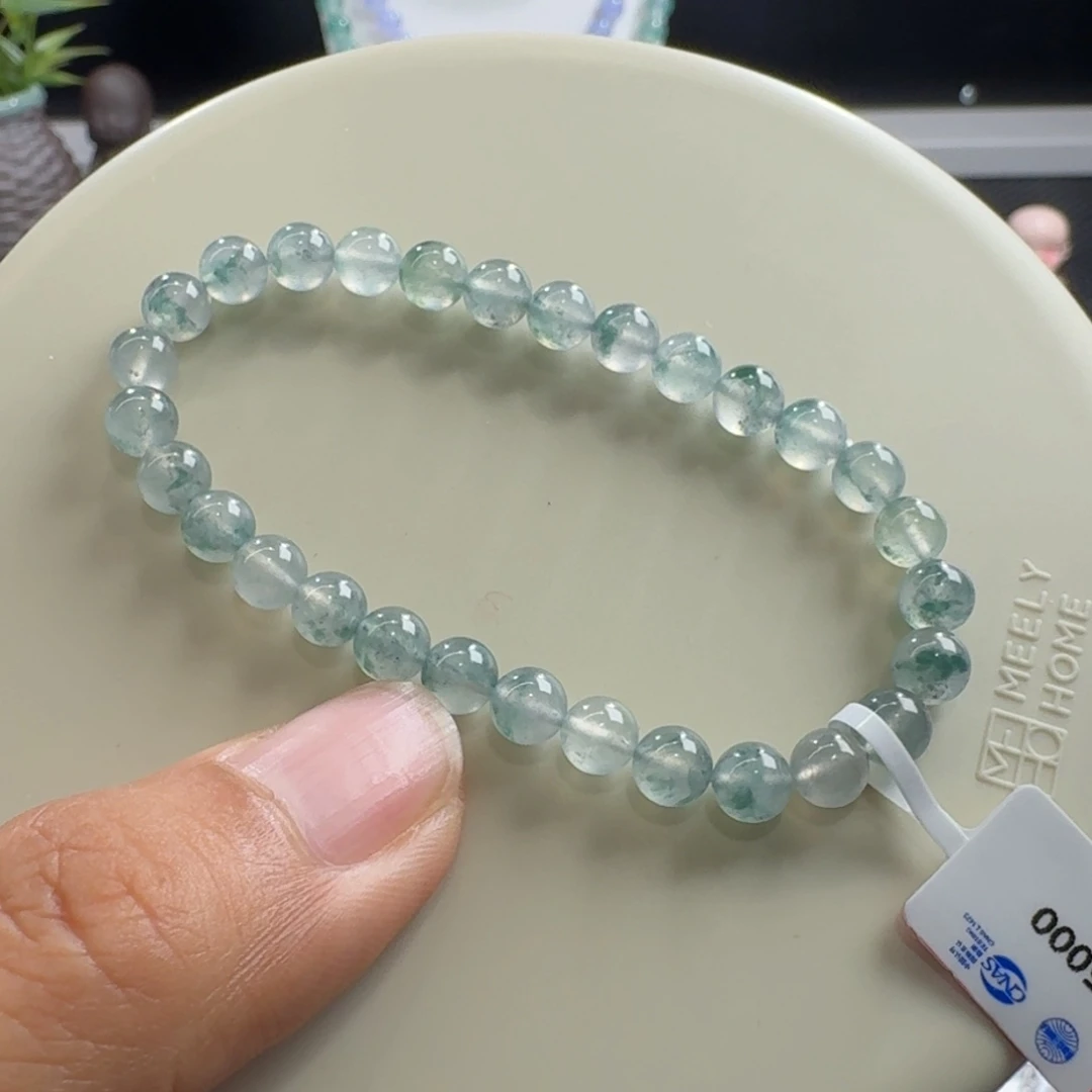 未镶嵌手链翡翠A****L高冰飘兰花卡6范范力推大漏！