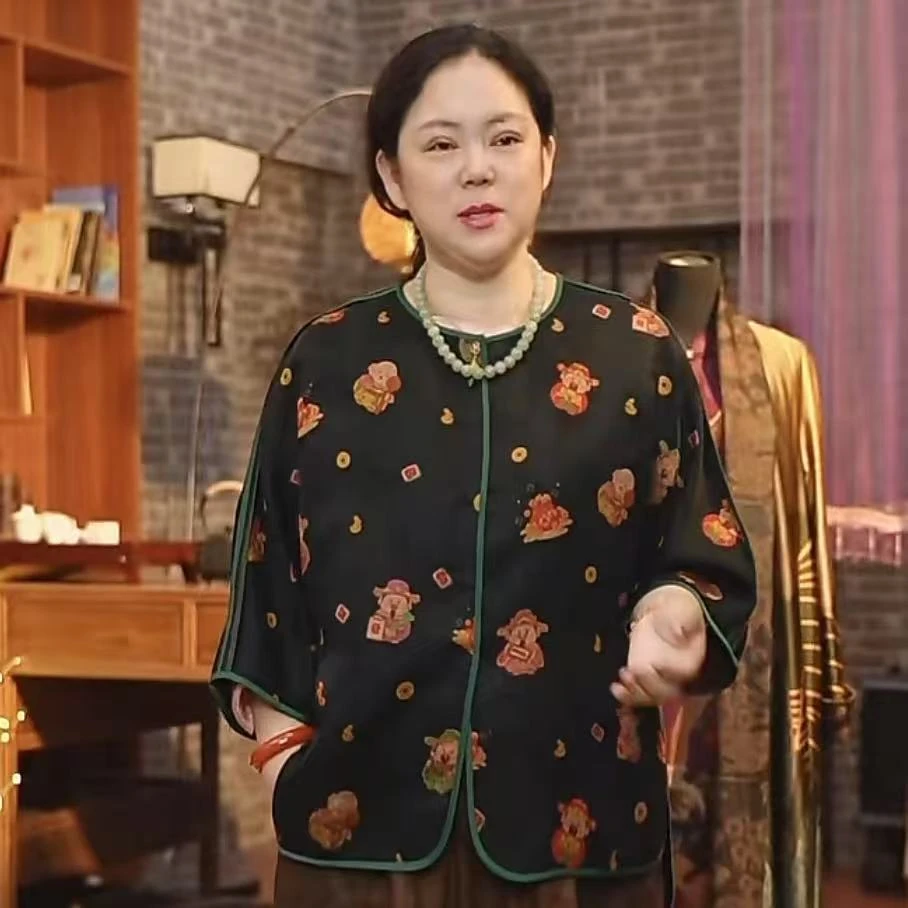 【首发上新】100桑蚕丝香云纱福禄寿双面穿上衣A52-53066网红